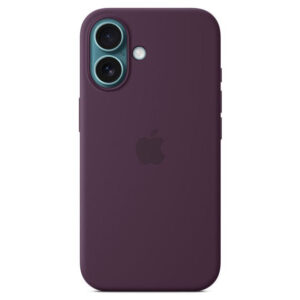 Official Apple Silicone Magsafe Rear Case Cover for iPhone 16 - Plum
