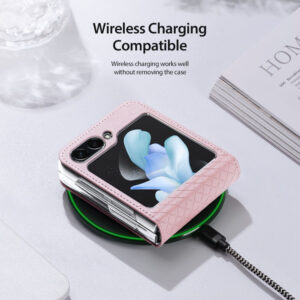 Dux Ducis Bril Leather Case Cover for Samsung Galaxy Z Flip5 5G - Pink