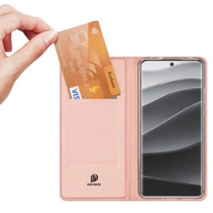 DUX DUCIS Skin Pro Faux Leather Wallet Flip Case for Xiaomi Redmi Note 14 Pro / Poco X7 5G - Rose Gold