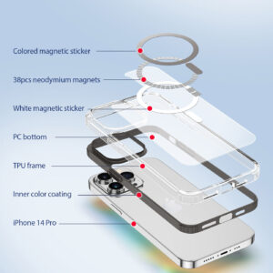 DUX DUCIS Clin2 Clear Tough with MagSafe Case for Apple iPhone 14 Pro - Grey