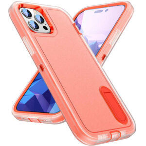Armoured™ Defend 360 Tough Rugged Case for iPhone 14 Pro Max - Frosted Clear & Orange