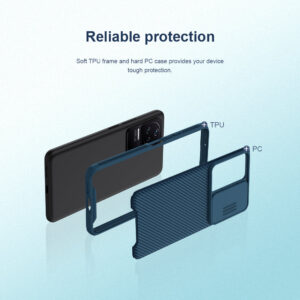 Nillkin CamShield Pro Lens Protector Case Cover for Xiaomi Redmi K50 / K50 Pro - Blue