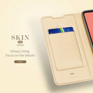 DUX DUCIS Skin Pro Faux Leather Wallet Flip Case for Samsung Galaxy A72 / A72 5G - Gold