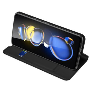 DUX DUCIS Skin Pro Faux Leather Wallet Flip Case for Xiaomi Poco X4 GT - Black