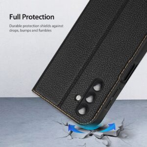 DUX DUCIS Skin X2 Tough Rugged Flip Wallet Case for Samsung Galaxy A14 4G / 5G - Black