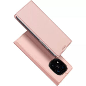 DUX DUCIS Skin Pro Faux Leather Wallet Flip Case for Xiaomi Redmi Note 14 Pro Plus 5G - Rose Gold