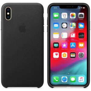 Official Apple Genuine Leather Rear Case Cover for iPhone XS Max - Black