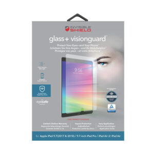 ZAGG InvisibleShield Glass+ Vision Guard for iPad Air 1&2 Gen,iPad 5&6 Gen,iPad Pro 9.7