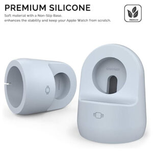 Ahastyle iWatch Charger Stand Silicone Dock Holder for Apple Watch - Light Blue