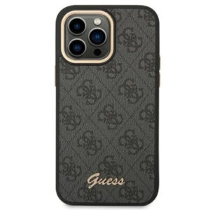 GUESS Gold Script MagSafe Logo Case Cover for Apple iPhone 14 Pro - Black
