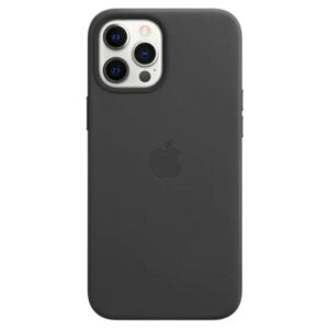 Official Apple Leather Magsafe Rear Case Cover for iPhone 12 Pro Max - Black