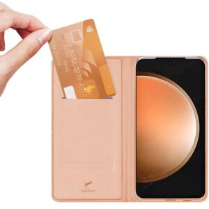DUX DUCIS Skin Pro Faux Leather Wallet Flip Case for Samsung Galaxy S25 FE - Rose Gold