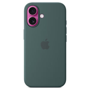 Official Apple Silicone Magsafe Rear Case Cover for iPhone 16 - Lake Green