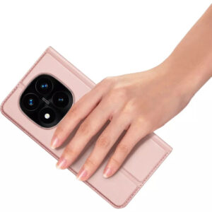 DUX DUCIS Skin Pro Faux Leather Wallet Flip Case for Xiaomi Redmi Note 14 Pro Plus 5G - Rose Gold