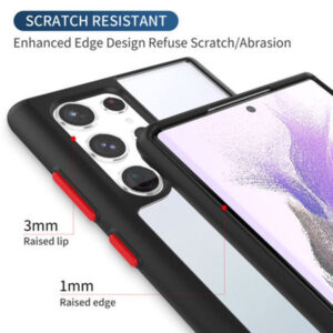 Armoured™ Shield Tough Case for Samsung Galaxy S22 Ultra 5G - Black (red buttons)