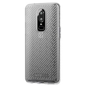 Tech21 Evo Shell Slim Tough Flexi Rear Case Cover for OnePlus 6, Transparent Clear