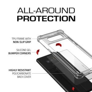 Ghostek Covert 2 Clear Protective Case Cover for Samsung Galaxy Note 8 - Red