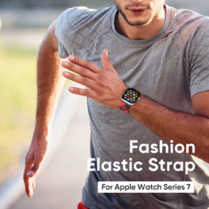 DUX DUCIS Nylon Strap for Apple Watch 1 2 3 4 5 6 7 SE (42MM/44MM/45MM) - Red/Black