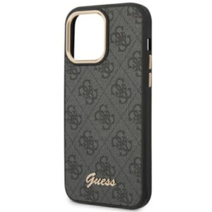 GUESS Gold Script MagSafe Logo Case Cover for Apple iPhone 14 Pro - Black