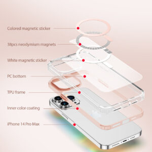 DUX DUCIS Clin2 Clear Tough with MagSafe Case for Apple iPhone 14 Pro Max - Pink