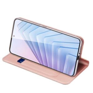 DUX DUCIS Skin Pro Faux Leather Wallet Flip Case for Xiaomi Redmi Note 14 5G - Rose Gold