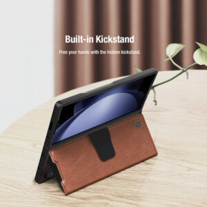 Nillkin Aoge Leather with Pen Holder Case for Samsung Galaxy Z Fold6 5G - Brown