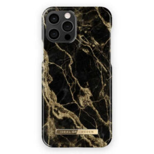 iDeal of Sweden Stylish Marble Fashion Rear Case Cover for Apple iPhone 12/ 12 Pro - Golden Smoke