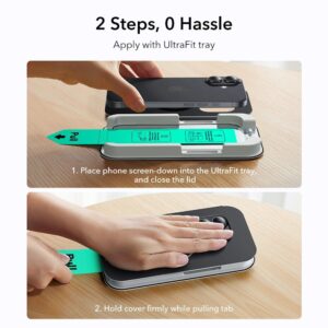 ESR 2-Pack Ultrafit Tempered Glass Screen Protector for Apple iPhone 17 - Black Edge