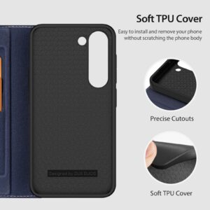 DUX DUCIS Skin X2 Tough Flip Wallet Stand Case for Samsung Galaxy S23+ (Plus) - Blue