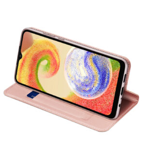DUX DUCIS Skin Pro Faux Leather Wallet Flip Case for Samsung Galaxy A04 - Rose Gold