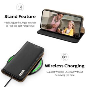 DUX DUCIS Real Leather Flip RFID Wallet Case for Samsung Galaxy S24 - Black