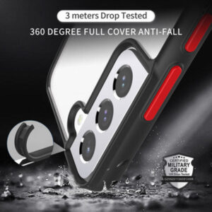 Armoured™ Shield Tough Case for Samsung Galaxy S22 5G - Black (red buttons)