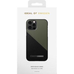 iDeal of Sweden Stylish Ateliar Rear Case Cover for Apple iPhone 12/12 Pro - Onyx Black Khaki