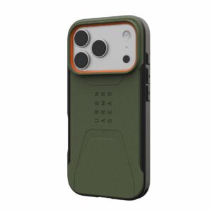 Urban Armor Gear (UAG) Civilian MagSafe Tough Case for Apple iPhone 17 Pro - Olive/Orange