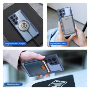 DUX DUCIS Skin X Pro Tough Rugged Flip Wallet Case for Samsung Galaxy S23 Ultra - Blue