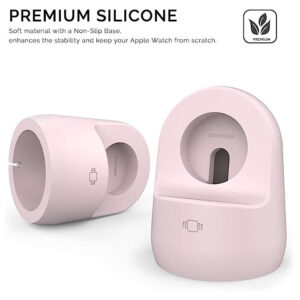 Ahastyle iWatch Charger Stand Silicone Dock Holder for Apple Watch - Pink