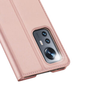 DUX DUCIS Skin Pro Faux Leather Wallet Flip Case for Xiaomi 12 / 12X / 12S - Rose Gold