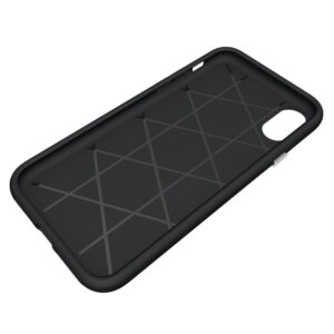 Fuse™ Matte Tough Textured Hybrid Rear Case Cover for Apple iPhone X / Xs - Black