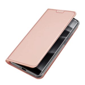 DUX DUCIS Skin Pro Faux Leather Wallet Flip Case for Xiaomi Redmi Note 14 Pro / Poco X7 5G - Rose Gold