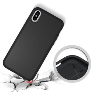 Fuse™ Matte Tough Textured Hybrid Rear Case Cover for Apple iPhone X / Xs - Black