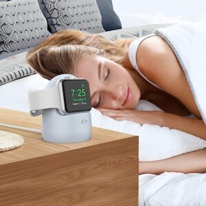 Ahastyle iWatch Charger Stand Silicone Dock Holder for Apple Watch - Light Blue