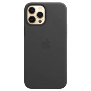 Official Apple Leather Magsafe Rear Case Cover for iPhone 12 Pro Max - Black
