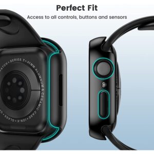 2 X Tough Protective Case Cover for Apple Watch 41mm Series 7 - Black