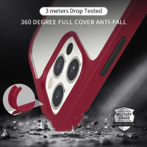 Armoured™ Shield MagSafe Tough Case for iPhone 14 Pro Max - Red (Black Buttons)