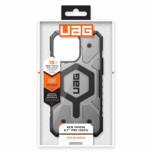 Urban Armor Gear (UAG) Pathfinder MagSafe Tough Case for iPhone 15 Pro Max - Ash