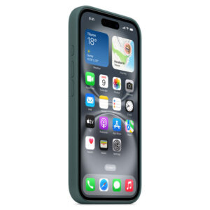 Official Apple Silicone Magsafe Rear Case Cover for iPhone 16 - Lake Green