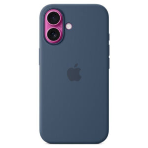 Official Apple Silicone Magsafe Rear Case Cover for iPhone 16 - Denim