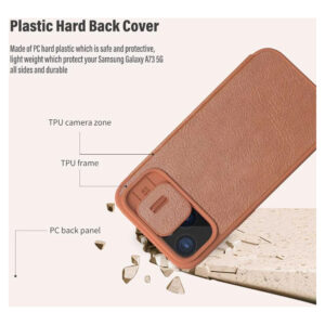 Nillkin Qin Pro Faux Leather Camera Lens Protector Case for Apple iPhone 15 Plus - Black