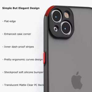 Armoured™ Camera Shield Lite Case Cover for iPhone 14 Plus - Black / Red