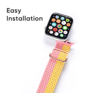 DUX DUCIS Nylon Strap for Apple Watch 1 2 3 4 5 6 7 SE (42MM/44MM/45MM) - Pink/Yellow